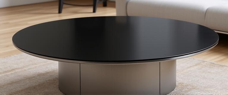 Table basse design en métal et verre